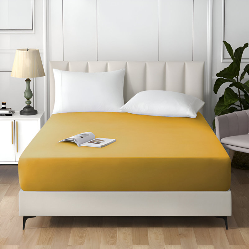 Angeliza Microfiber Standard Fitted Sheet, Single (3'), Ochre