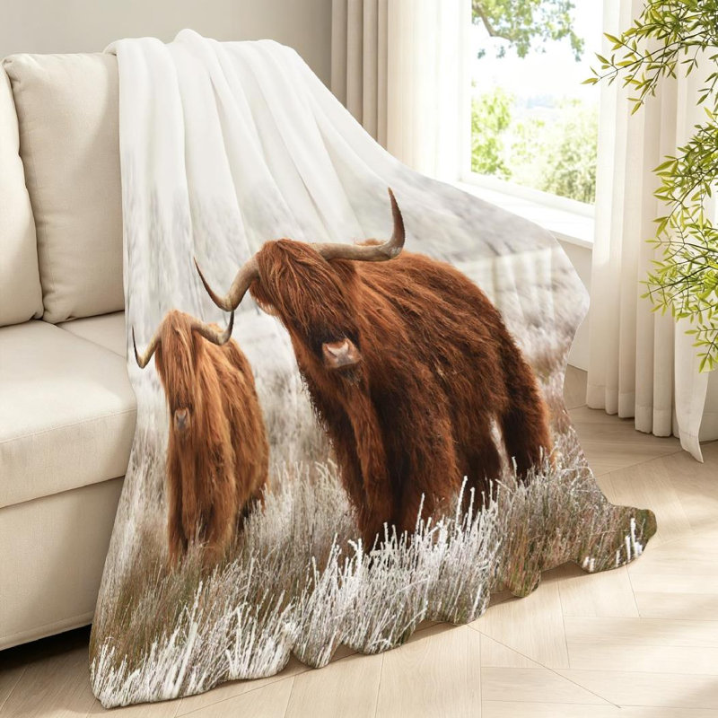 Jeté en molleton brun ultra doux en flanelle, imprimé écossais d'hiver naturel écossais, Throw 40" x 50"