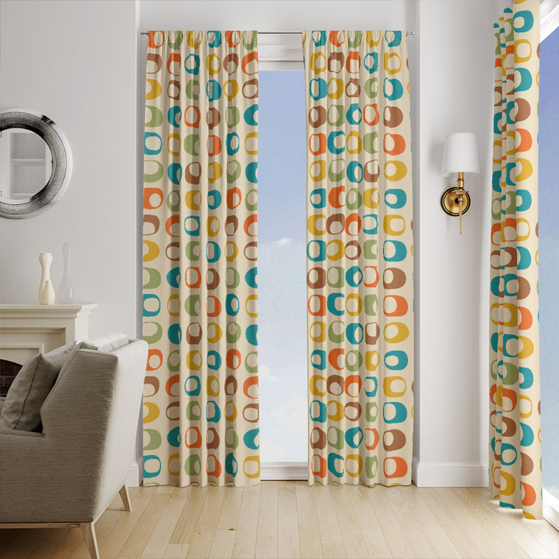 Panneaux de rideaux géométriques semi-transparents, L 40 po x L 82 po