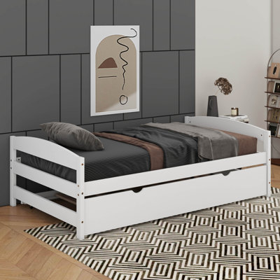 Twin Size Platform Bed With Trundle
