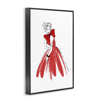 Lady & Red Bow Dress  Giclee Art by Martina Pavlova