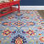 Williamsburg Floral Handmade Tufted Wool Blue/Red Area Rug-32901569
