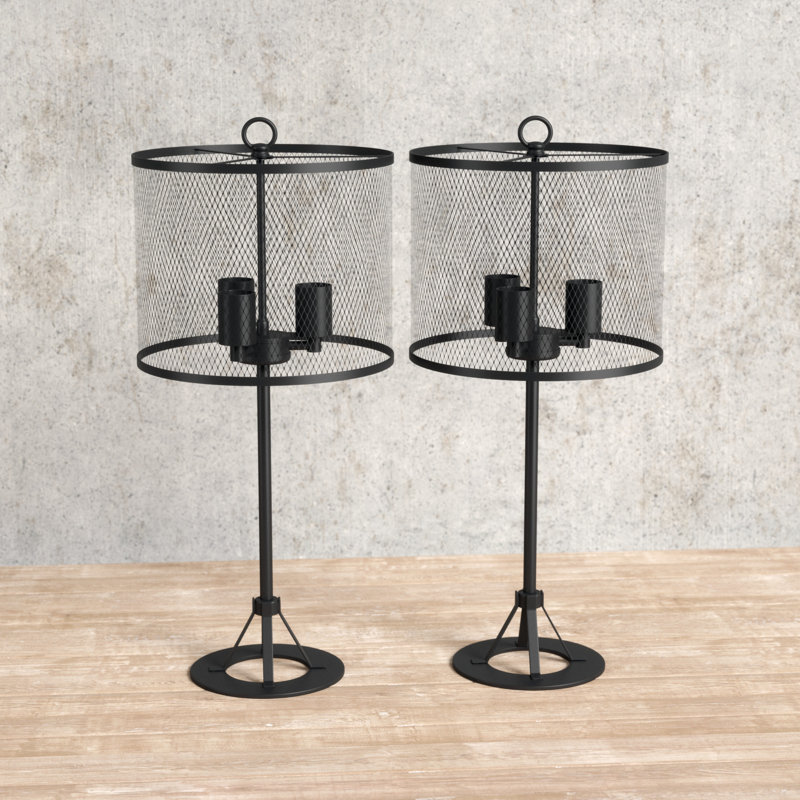 Metal Table Lamp, Charcoal Gray