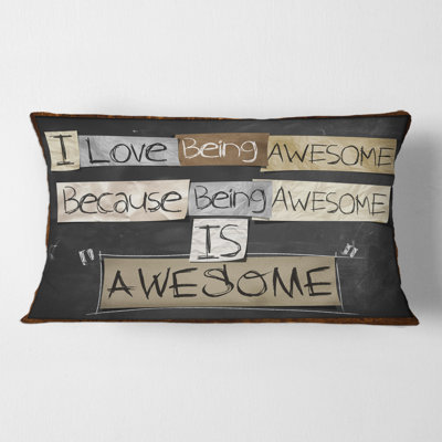 Housse et insert pour coussin rectangulaire I Love Being Awesome
