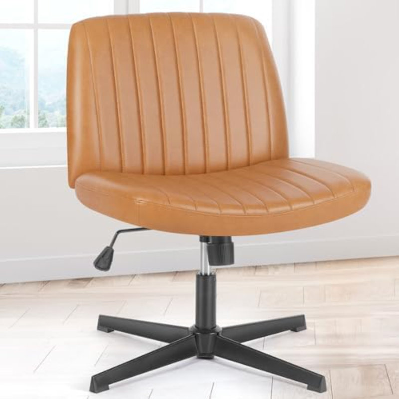 Chaises à pieds croisés sans accoudoirs Criss, Brun, Non