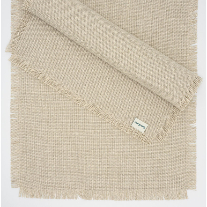 Ensemble de napperons 4 pièces Fringes, Beige