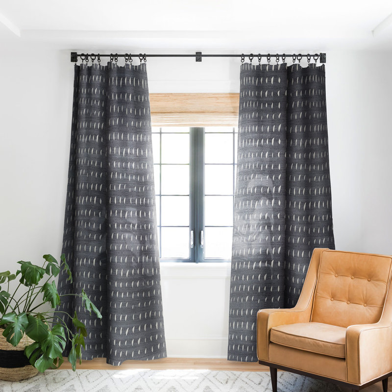 Holli Zollinger Bogo Denim Rain 1pc Blackout Window Curtain Panel, 50" W x 63" L, Gray
