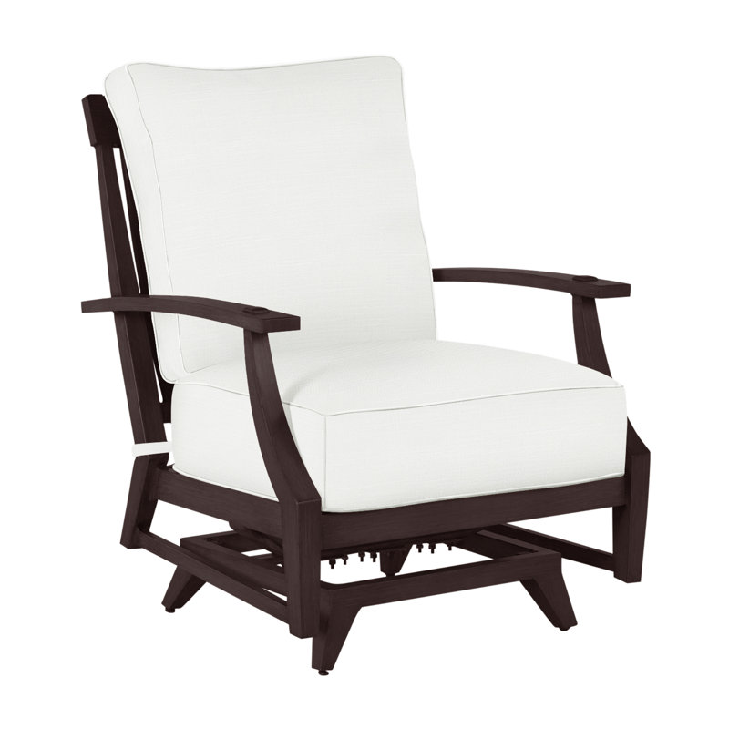 Méridienne d'extérieur en fonte d'aluminium Croquet, Welt, InsideOut® Rollo ‑ lin dentelle, Acajou