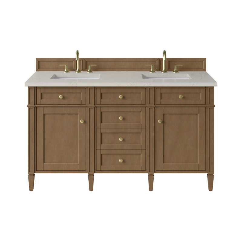 Brittany 60'' W Double Vanity, Pecan, Siberian