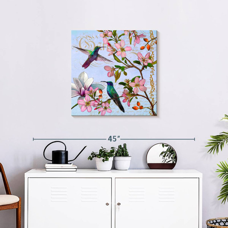 Colibri Brampt botanique, H 16 po x l 16 po