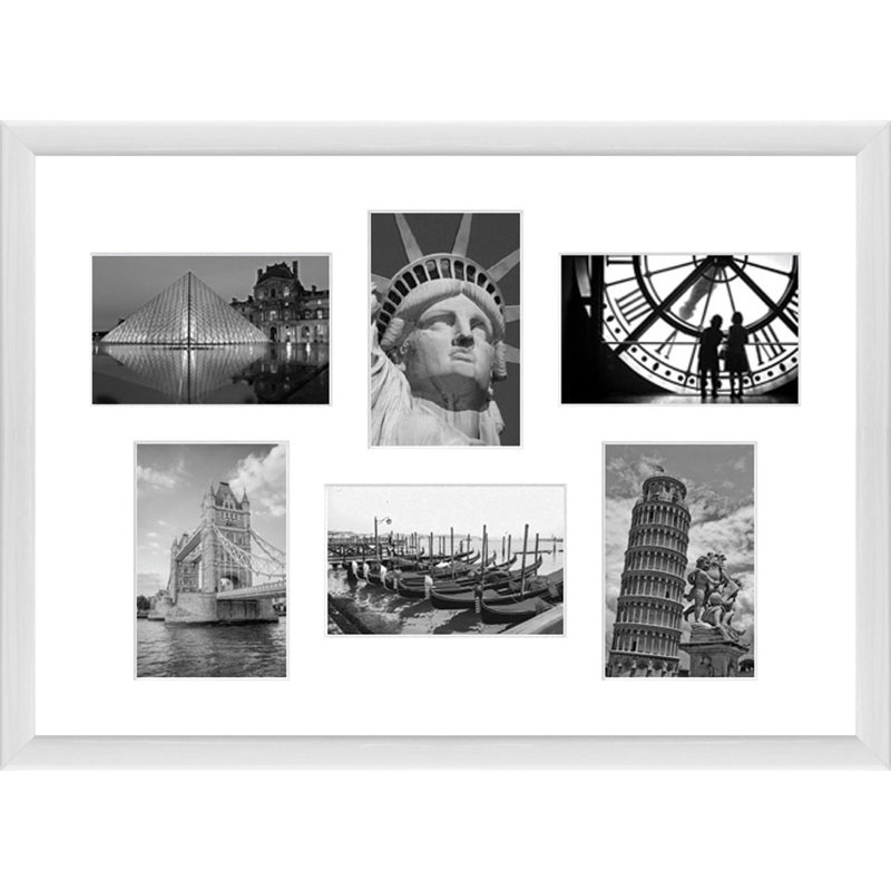 Aaraon Wood Picture Frame with Mat, Glossy White