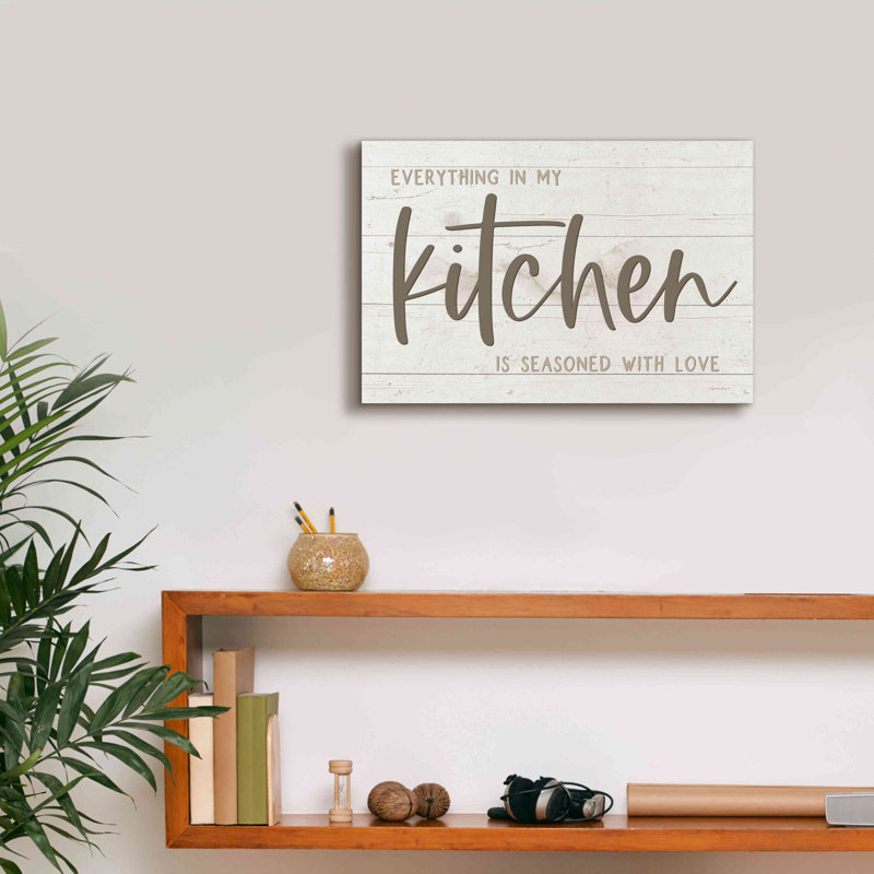 «Seasoned With Love Kitchen» par Susie Boyer, estampe numérique sur toile, L 18 po x H 12 po
