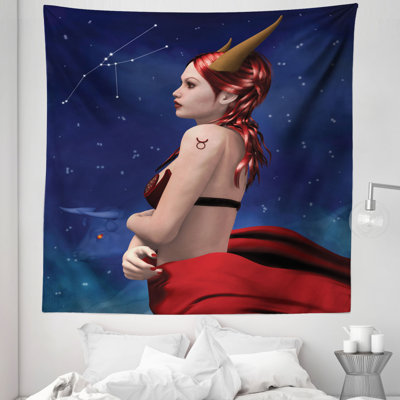 Taurus Girl with Horns Wall Hanging