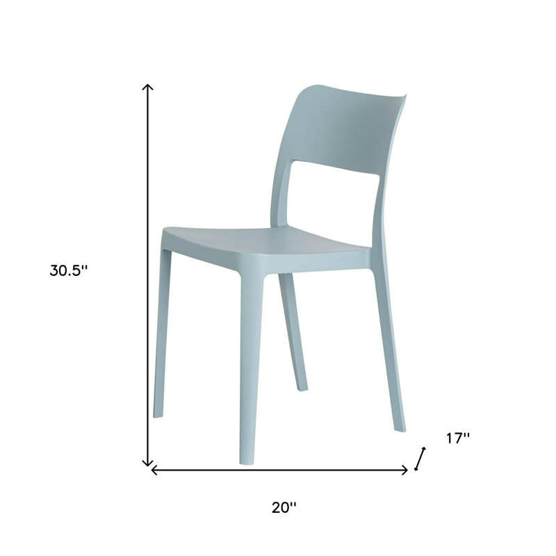 Ensemble de deux chaises d'appoint d'extérieur empilables en plastique bleu bébé