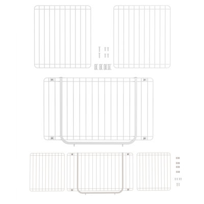 16.9" Pet Gate Height Extension, Adjustable Width 27-50.4", Top Extension Piece For Extra Tall Pet Gates