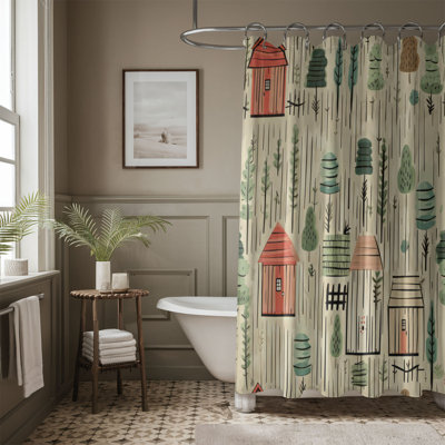 Rideau de douche Rustic Collage - Premium