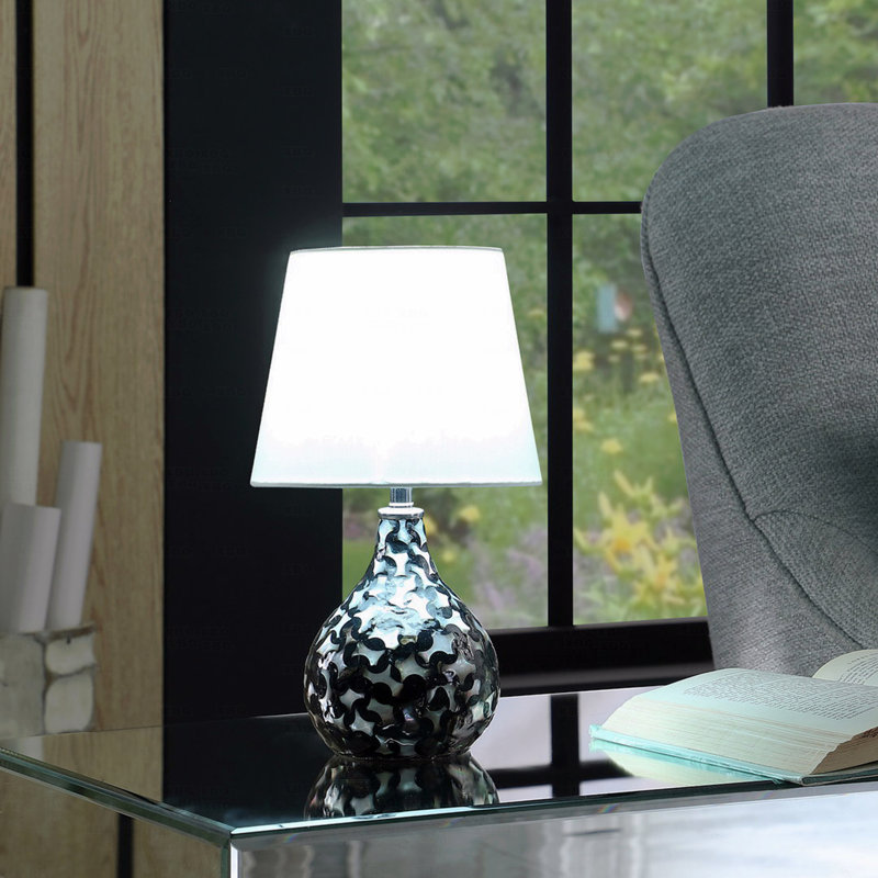Lampe de table - 11,5 po en matériau de polyrésine à motif de tourbillon de coquillage moderne