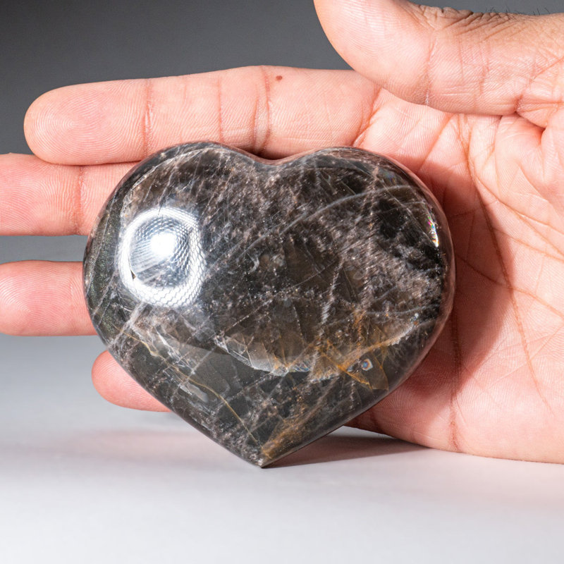 Black Moonstone Heart Cloche (0.44 Lbs) in Black/White/Yellow