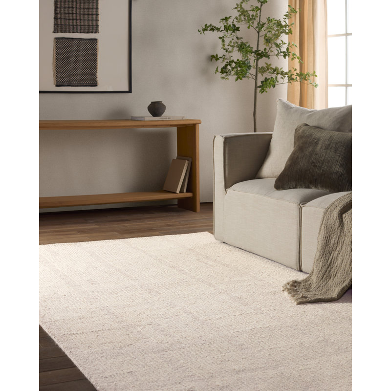 Tapis rayé taupe / crème fabriqué à la main Lodi (12 pi x 15 pi), Rectangle 12 pi x 15 pi