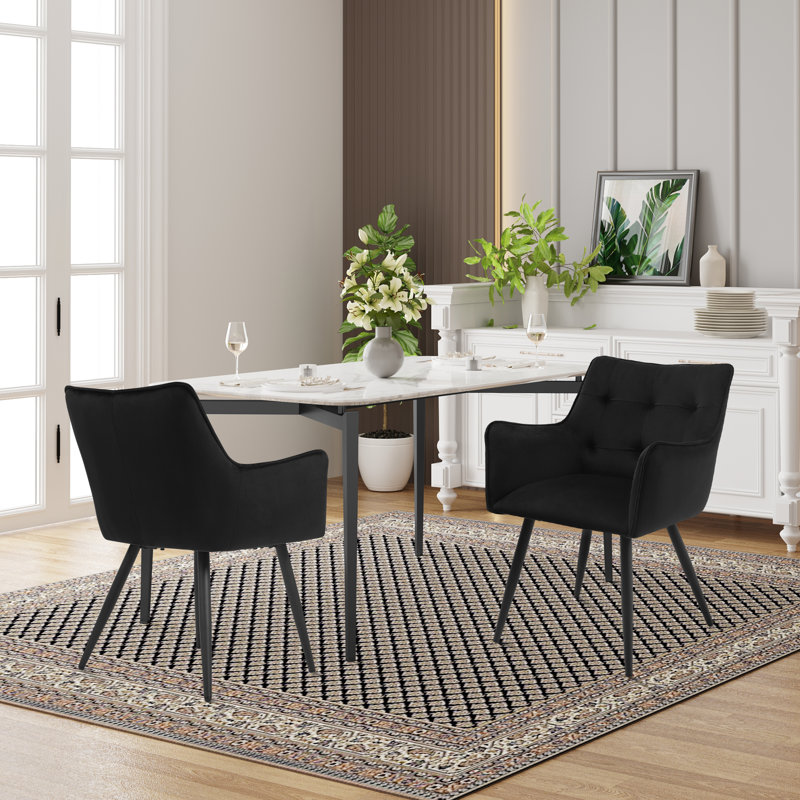Paulinus Velvet Armchair, Black