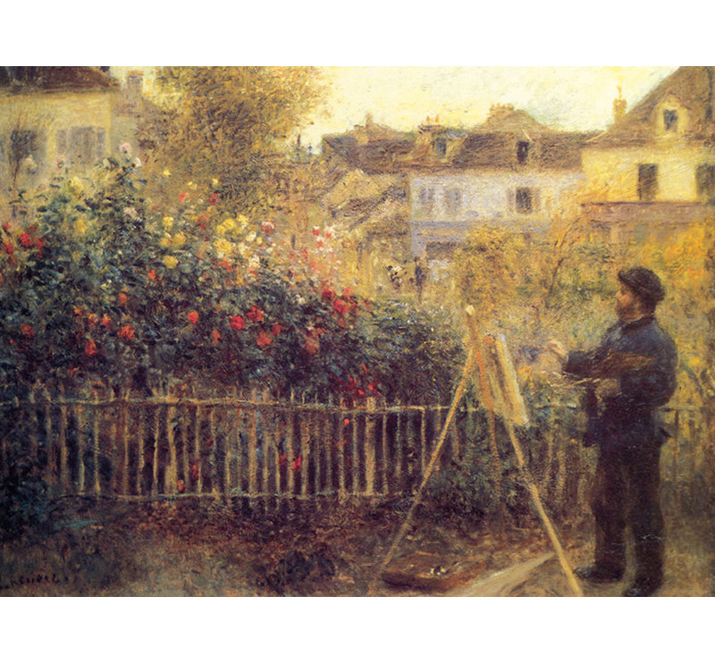 Monet peignant dans son jardin, H 36 po x l 48 po