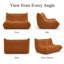 Causeuse en sherpa de 49,6 po de largeur avec accoudoirs et capitonnage en mousse - Orange-470384859