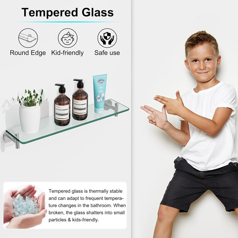 Nitalia Glass Bathroom Shelves