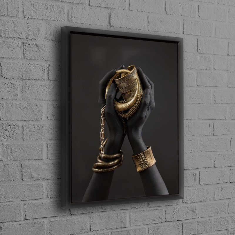 Print on Canvas, 90 cm H x 60 cm W, Framed Print without Mat, Black