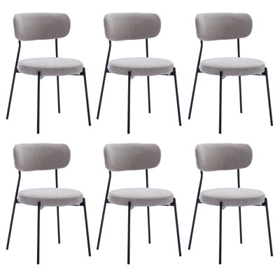 Brayam 17.3" Wide Modern Upholstered Dining Chair Set With Metal Frame