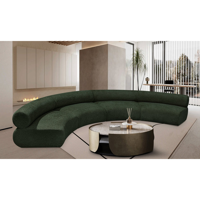Canapé modulaire rembourré 183 po Bale, Tissu chenille vert