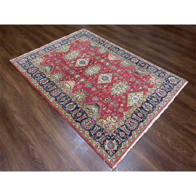5'0" x 6'10" New Hand Knotted Red Wool Rectangle Oriental Rug - MOA10210020