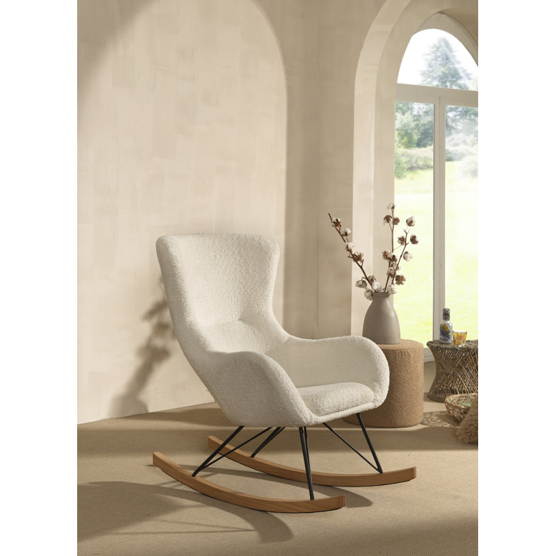 Rocky Upholstered Rocking Chair, White