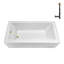 Baignoire en alcôve en acrylique blanc brillant avec drain extérieur 60 po x 32 po Streamline-101699625