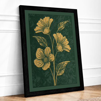 Golden Study Botanical - Framed Print