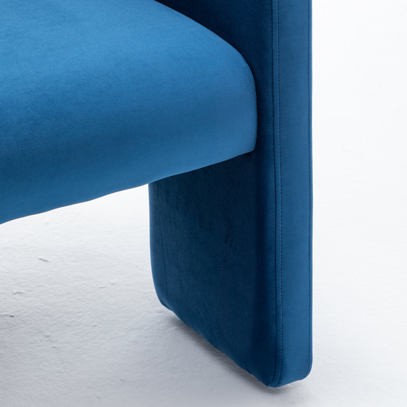 Jaimyn 24" Wide Upholstered Barrel Accent Chair, Navy Velvet