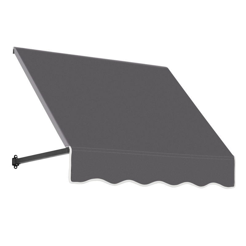 Awntech Dallas Retro Acrylic Fabric Fixed Awning, 31" H x 52.5" W x 24" D, Gunmetal
