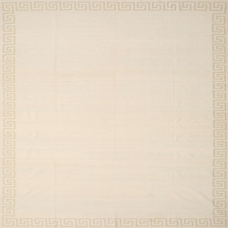 Tapis de zone crème contemporaine, Carré 3 pi