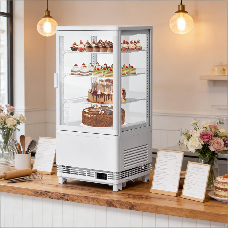 2,7 pieds cubes Vitrine de comptoir Ft./78L avec éclairage DEL pour cafés