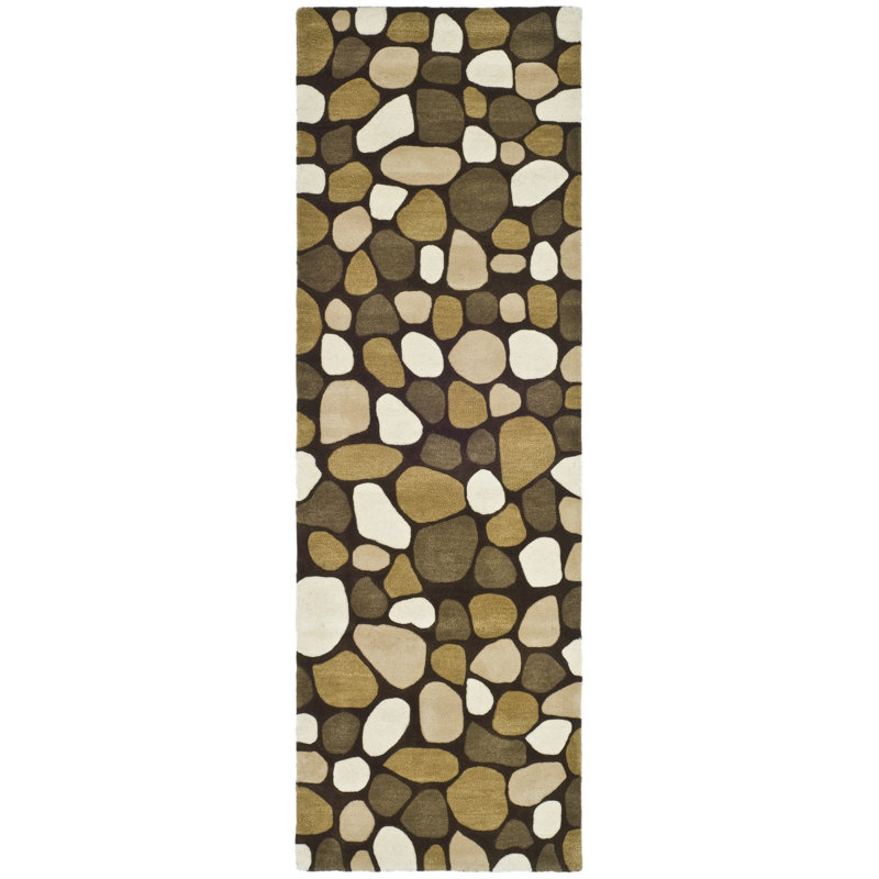 Soho Hand Tufted Wool And Viscose Abstract Rug, Runner 2'6" x 14'