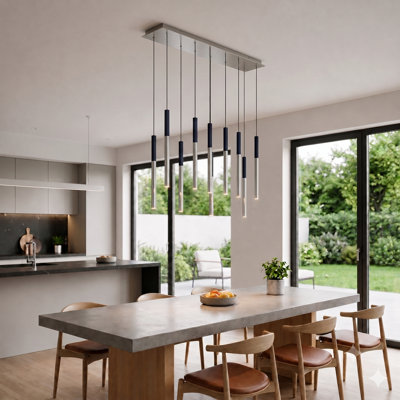 Luminaire suspendu linéaire à 10 lumières pour îlot de cuisine Baileyton