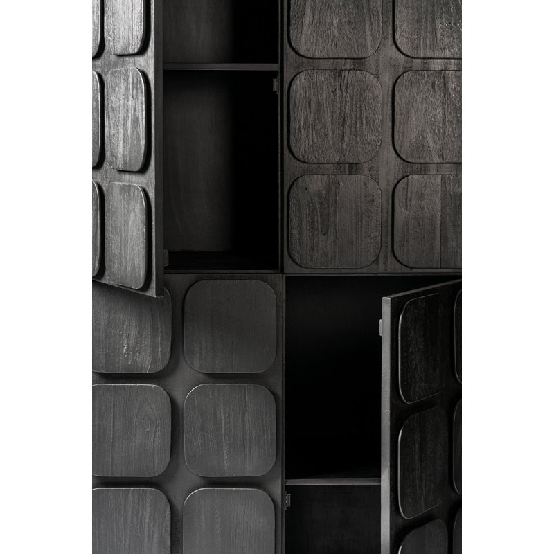 Naviah Solid Wood Standard Accent Cabinet, Black