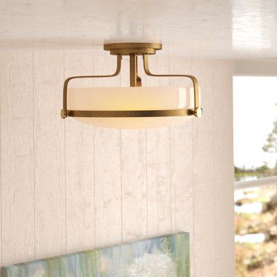 Harper 18" Vintage Bowl Semi Flush Mount Ceiling Light