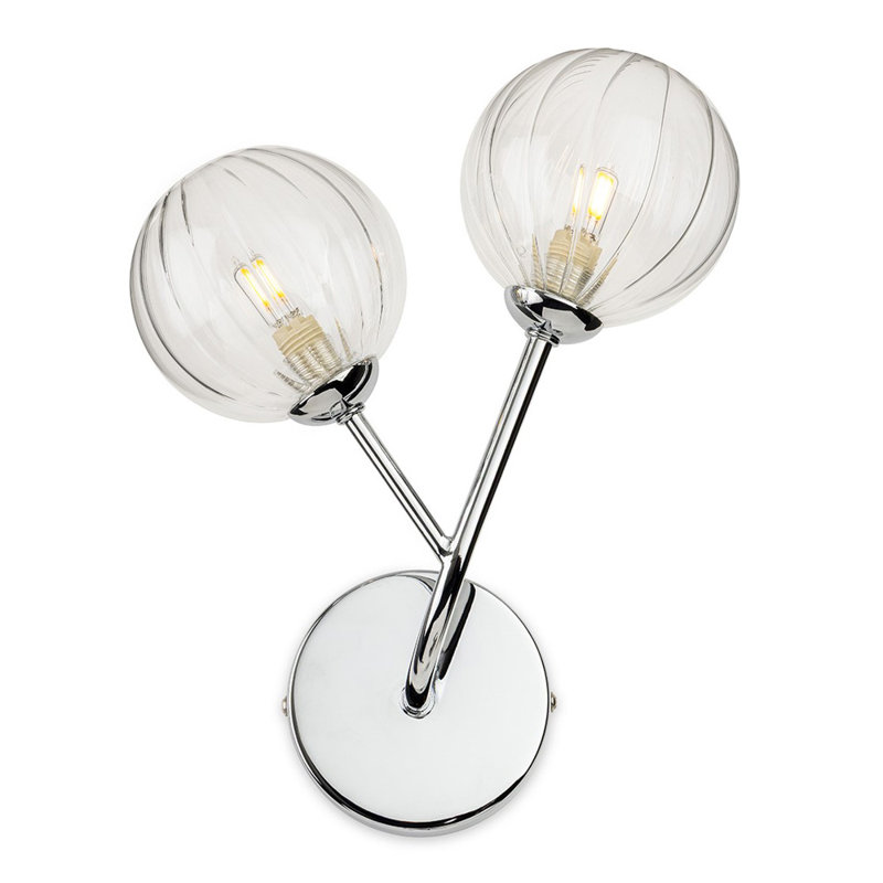 Armed Sconce, Clear, Chrome
