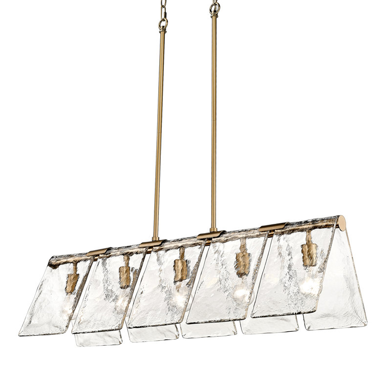 5 - Light Kitchen Island Pendant, Modern Brass