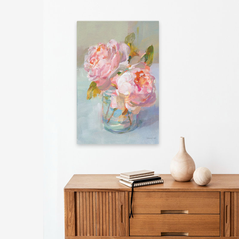 Art bleu et brun Sweet Roses II, H 24 po x l 16 po