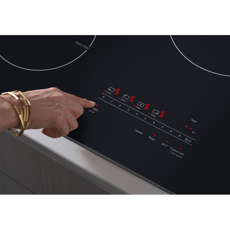 LG 30" Black Ceramic 4-Burner Induction Cooktop with Touch Control