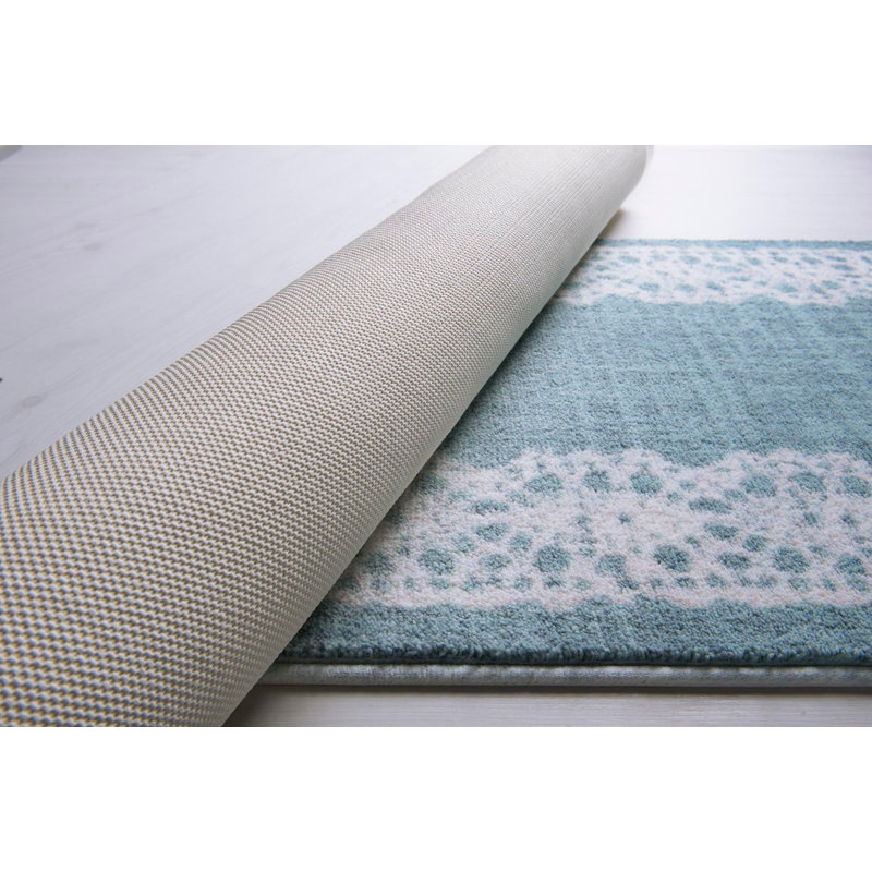 Luxurious Bathmat, 100% Polyamide, 31.5 x 55.1 inches | Antibacterial, Non-Slip Underside, Machine Washable | Elegant Blue & White Design, Soft Pile Height: 0.5 inches | Perfect for Modern Bathrooms & Spa Spaces
