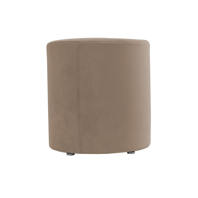 18 inch Round Everyday Microfiber Ottoman, 19 inch Height, Tan