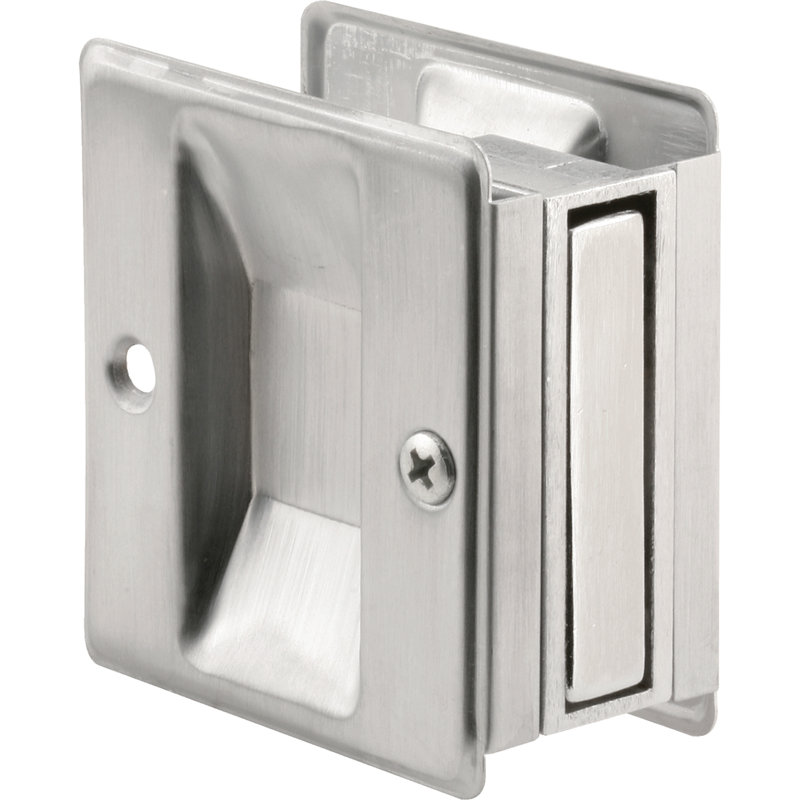 Pocket Door Handle and Pull, 2-1/2 in. L X 1-3/8 in. W X 2-3/4 in. D, Solid (Single Pack), Silver