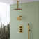 Pressure Balancing Shower Faucet 12" High-Pressure Dual Showerheads with LCD Display